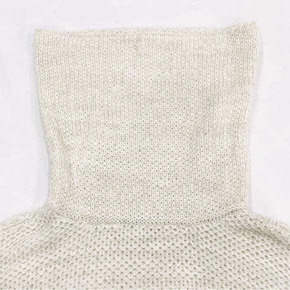 NWOT Sanctuary Oatmeal Grey Cowl Neck Waffle Knit Tunic Sweater - Picture 4 of 6